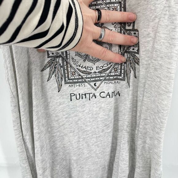 Hard Rock Womens Tank Top Punta Cana Cafe Sleeveless Lacing Back Gray Medium - Picture 5 of 8